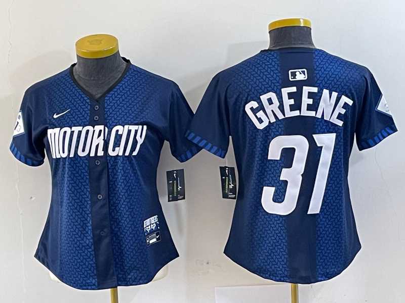 Womens Detroit Tigers #31 Riley Greene 2024 Navy City Connect Cool Base Limited Stitched Jersey